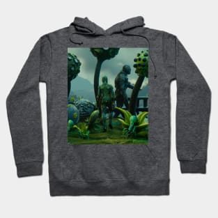 green aliens Hoodie